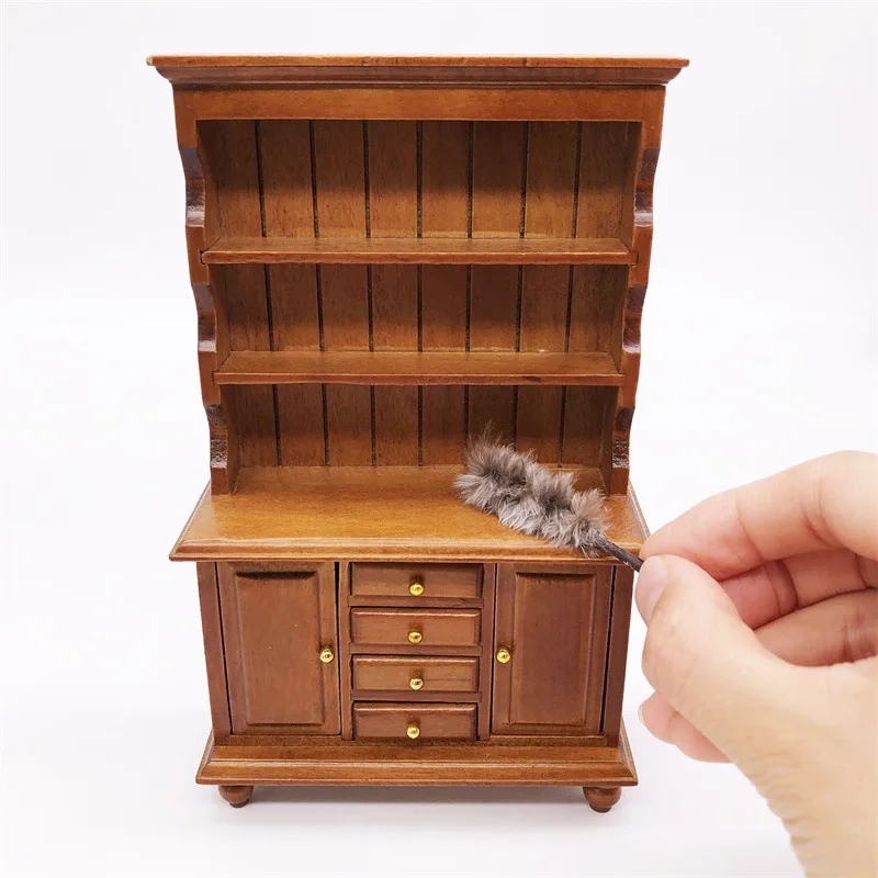 1:12 Mini Doll House Furniture Pocket Ornaments Feather Duster Play House Chicken Feather Brush Duster Broom