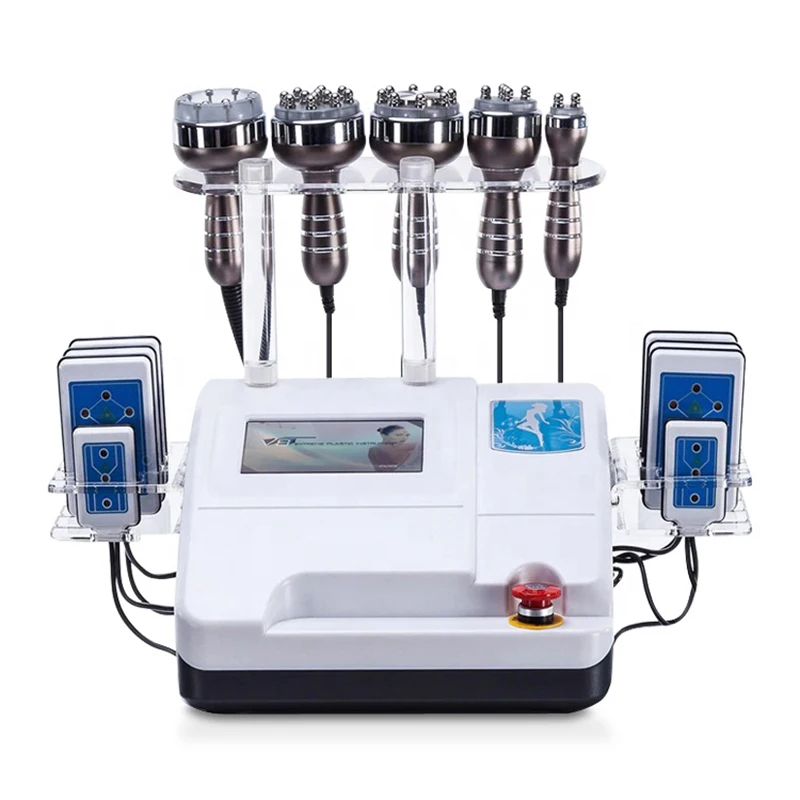 
Beauty Equipment 6 In 1 Mini Portable Ultrasonic 40K RF Cavitation Lipo Laser Body S Shape Fat Slimming Machine Butt Lifting 