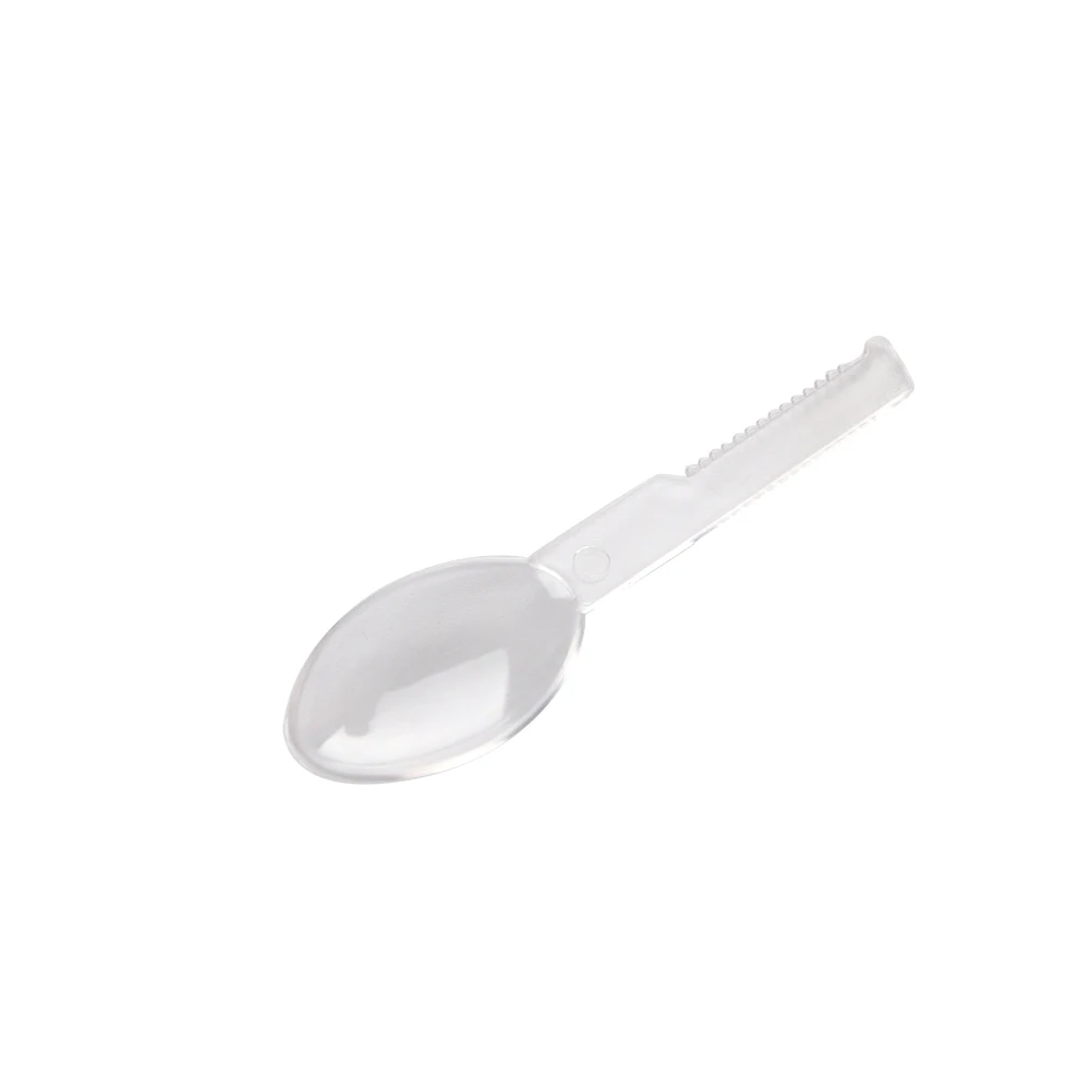 Wholesale Food grade mini disposable serrated spoon transparent scoops for Jelly