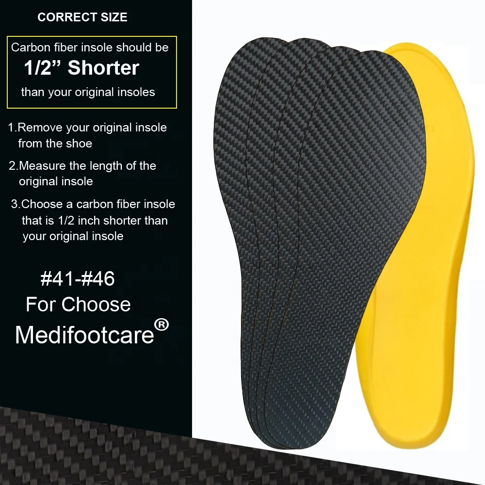 Arch Support Carbon Fiber Insole Athletics Flatfoot Orthopedic Orthotic Sports Comfort Carbon Insoles HA00871