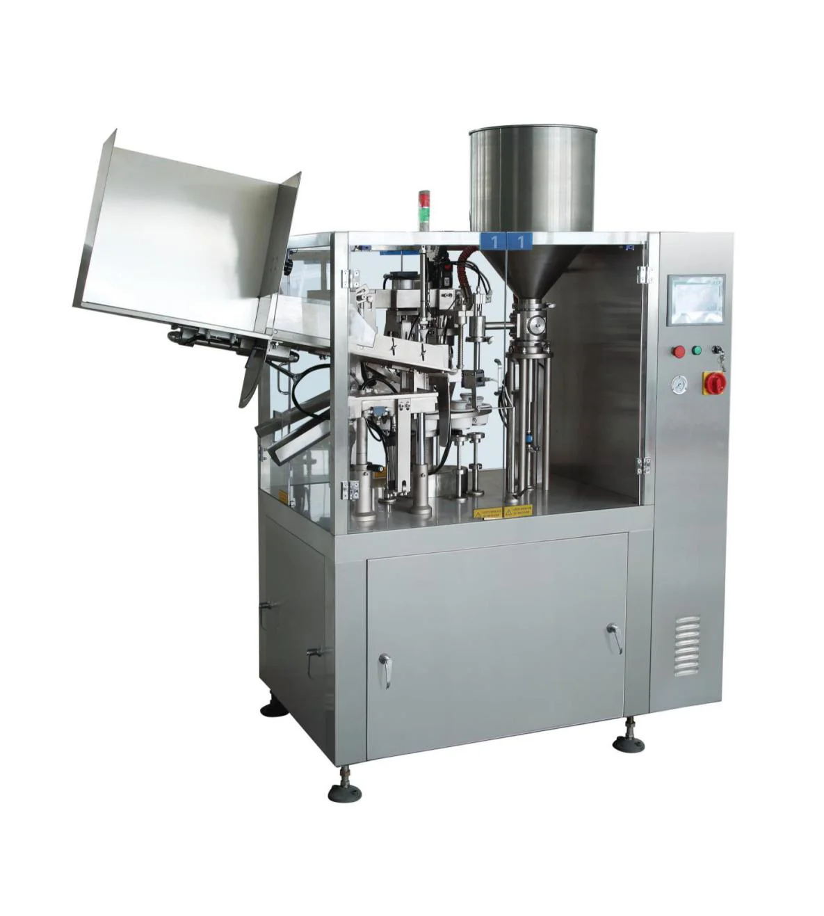 Automatic plastic tube filling and sealing machine for cosmetic, medicine, shoe polish, lubricants