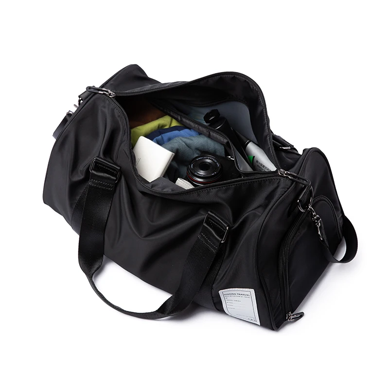 Мужская сумка из ткани Оксфорд, спортивные дорожные сумки, кожаный чемодан с отделением для обуви и сухим и влажным отсеком, унисекс багажная сумка