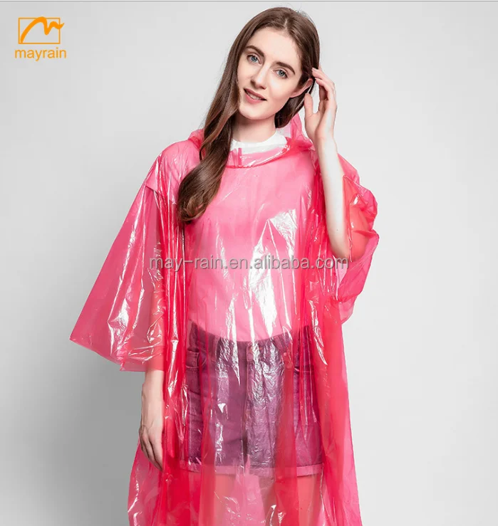 Disposable Rain Ponchos for Adults Assorted Colors travel emergency raincoat
