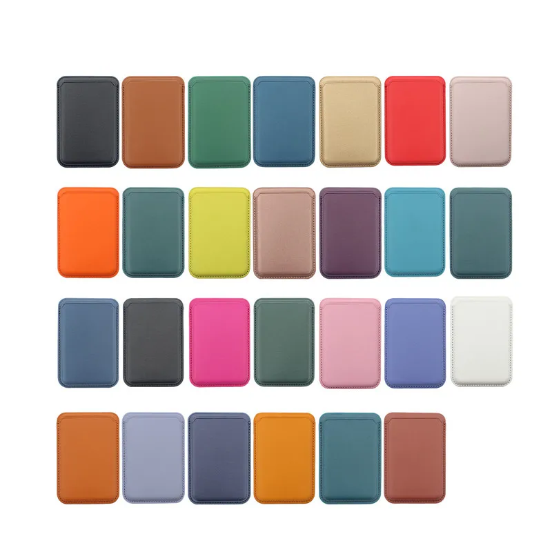 Multi Color PU Leather Credit Card Holder Strong Magnetic Card Holder Wallet for Iphone 16 15 14 13 12 Pro Max