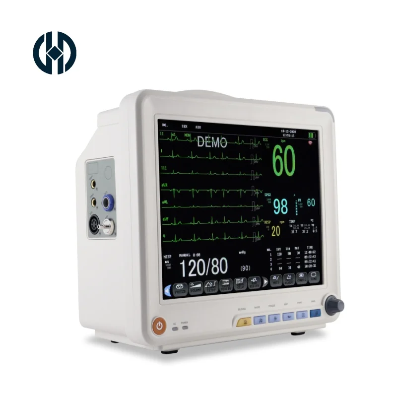 CE ISO certified 12.1 inch color display multi-parameters cardiac digital blood pressure patient monitor