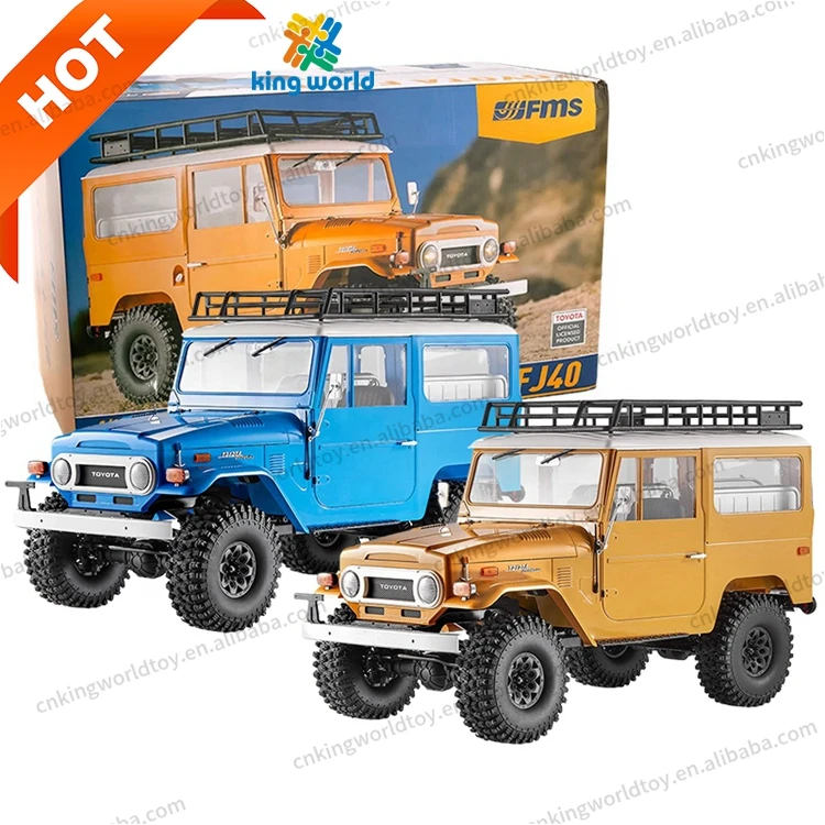 KW FMS Land Cruiser FJ40 Toyoto 1:10 Scale Off Road Crawler RS Lights 4WD SUV Truck 4X4 RC Car 1 10th for Gift and Birthday Fun
