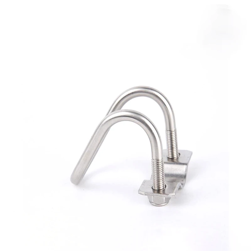 Strong Durability 304 Stainless Steel Double U-shaped Clamp U-shaped Screw Cross U-shaped Bolt Special-shaped Pipe Clamp