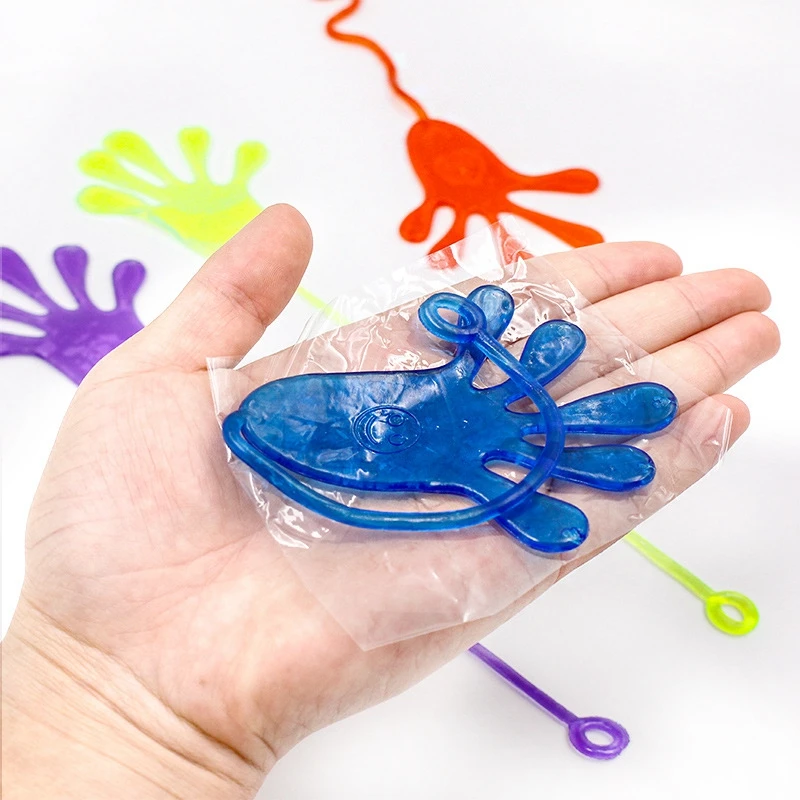 Elastic Squishy Sticky Hands Elastic Sticky Squishies Slap Palm Sticky Squishy Kids Party Favors Novelty Toys Fun Joke