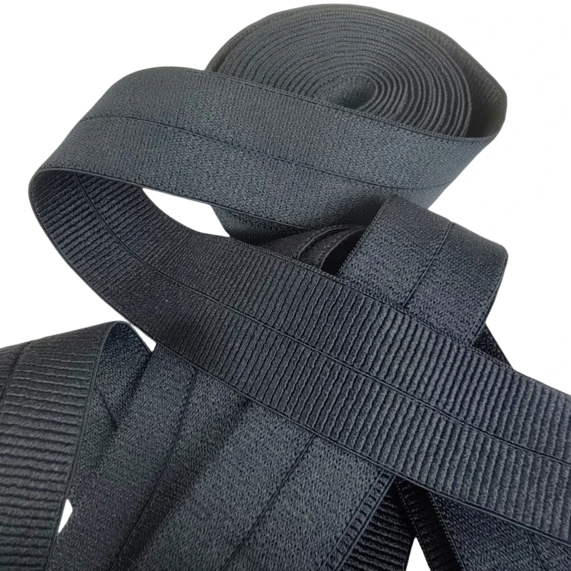 Acme free sample wholesale custom material and size nylon spandex ribbed elastic edge band For Garments