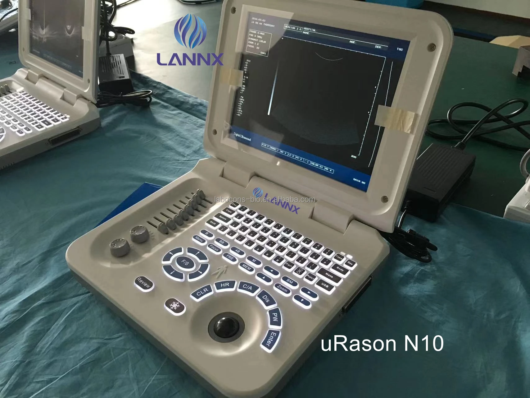 LANNX uRason N10 Priced to sell Medical echocardiography machine Laptop Ultrasonido Portatil B/w Ultrasound scanner system