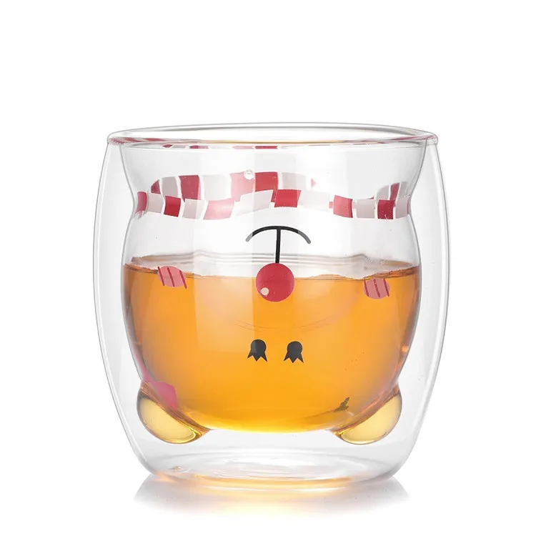 230ml Manufacturers Juice Cup Borosilicate Glass Coffee Cup double wall glass cup Beer Glass for gift