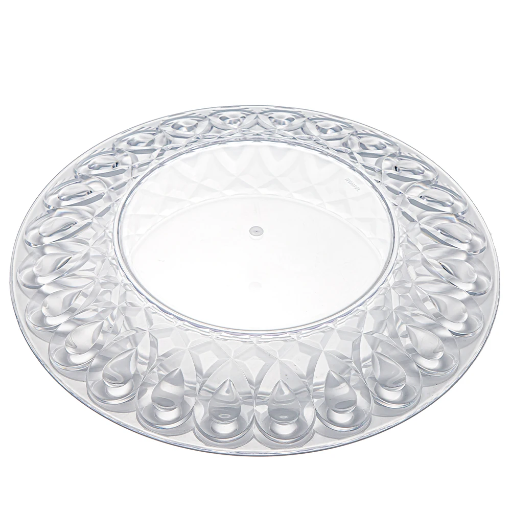 Creative transparent bar home fruit plate snack plate two-piece set peacock pattern acrylic plastic candy plate