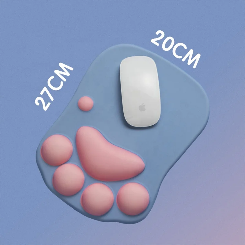 Factory promotion gifts New custom mouse  pad 3d  cat claws paw  anime silicone  wrist pad  gel mouse pad