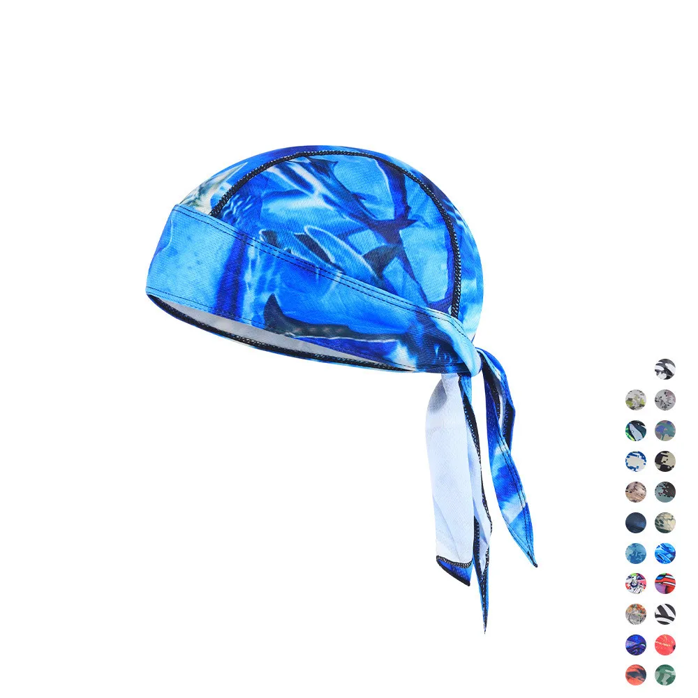 Men Women Skull Caps Headband Cycling Quick Dry Silky Cap Sunscreen Hat Outdoor Cycling Pirate Hats Turban Wigs Durags Bandana