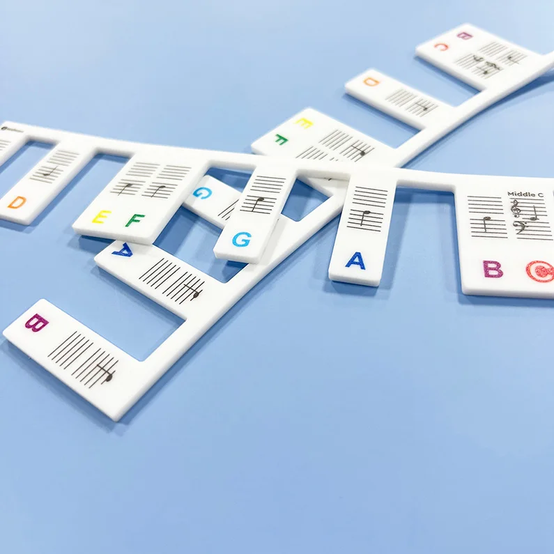 High Quality Beginner Learning Piano 61 Keys 88 Keys Reusable Removable Silicone Piano Stickers