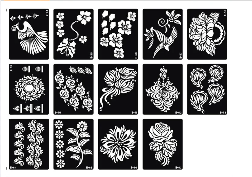 custom CMYK full color flash gold silver henna body temporary waterproof wings tattoo stencil sticker