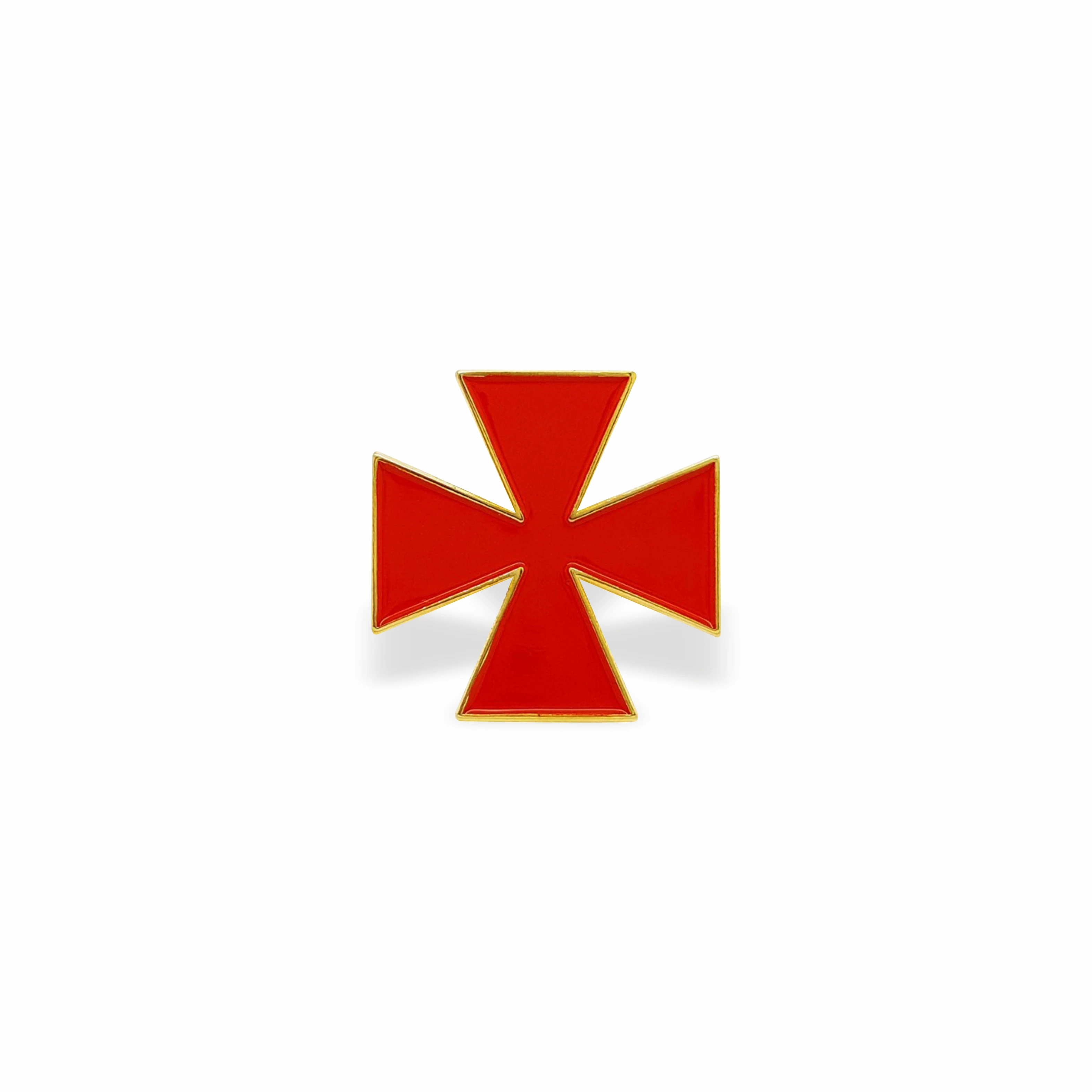 18mm Templar Red Cross Masonic Soft Enamel Gold Lapel Pin Badges