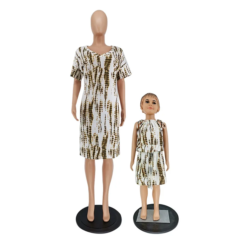  Новый «Mommy And Me» летнее платье одежды Одежда для мамы и дочки одинаковые