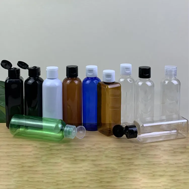 100 Ml Plastic Bottles Flip Top Pet Eyelash Shampoo Empty Lotion Squeeze Dishwashing Liquid Bottle Transparent Water Bottle