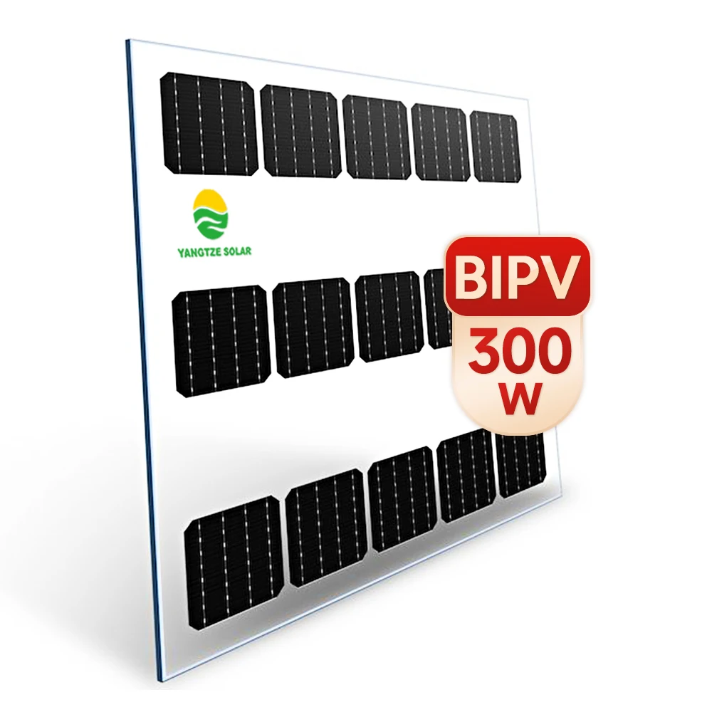 300W transparent solar panel bipv film cladding glass frameless for greenhouse roof window louver 200w 300w