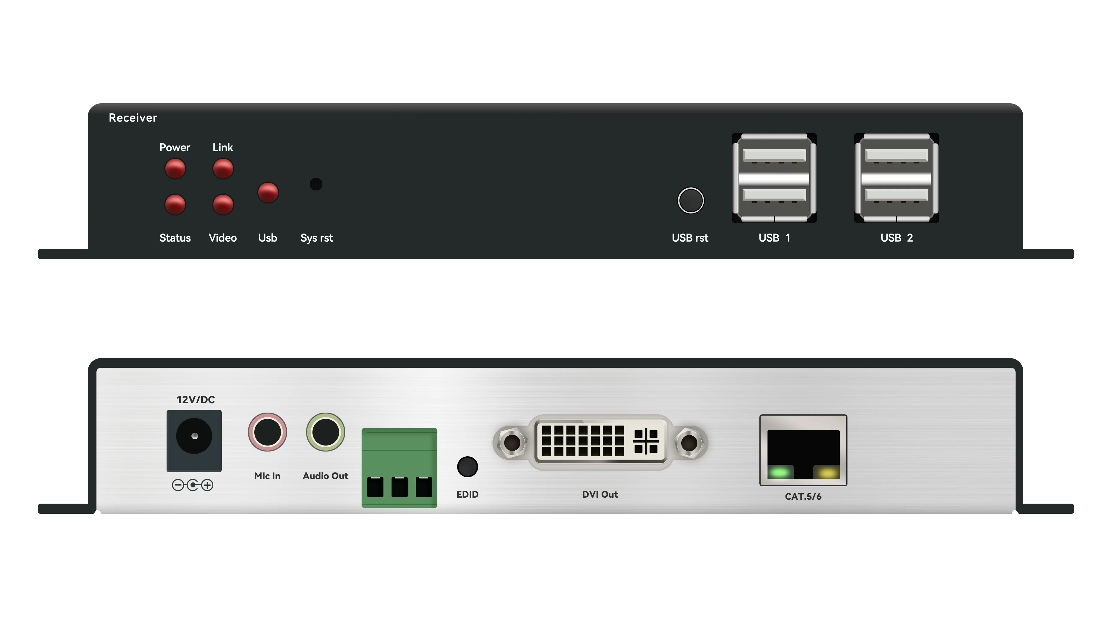 4k 30HZ KVM Extender RJ45 568B USB DVI KVM Extender 120m