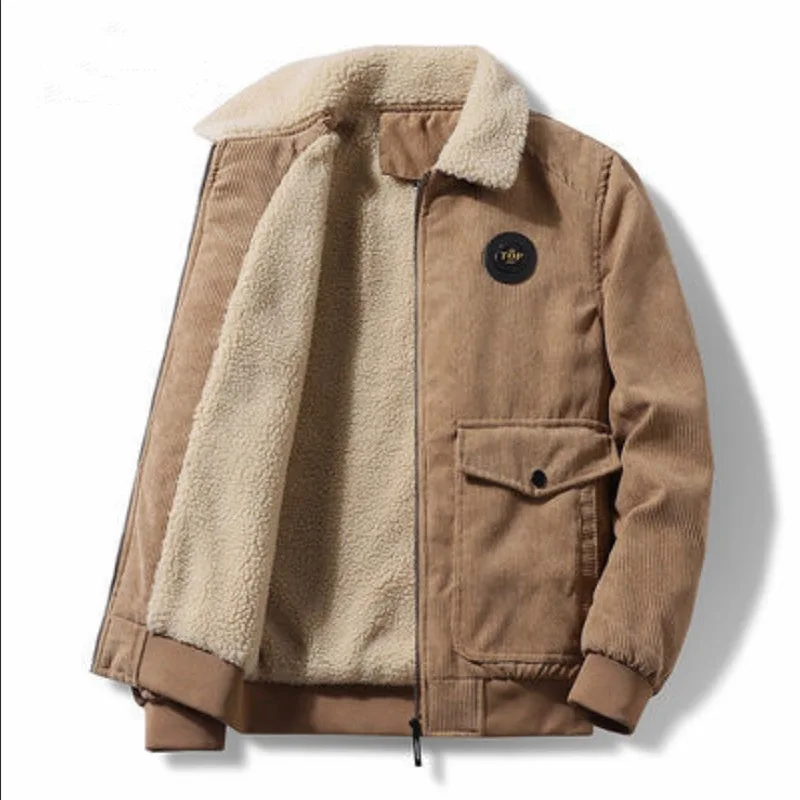 Wholesale 100%Cotton Warm Thick Corduroy Jacket Men