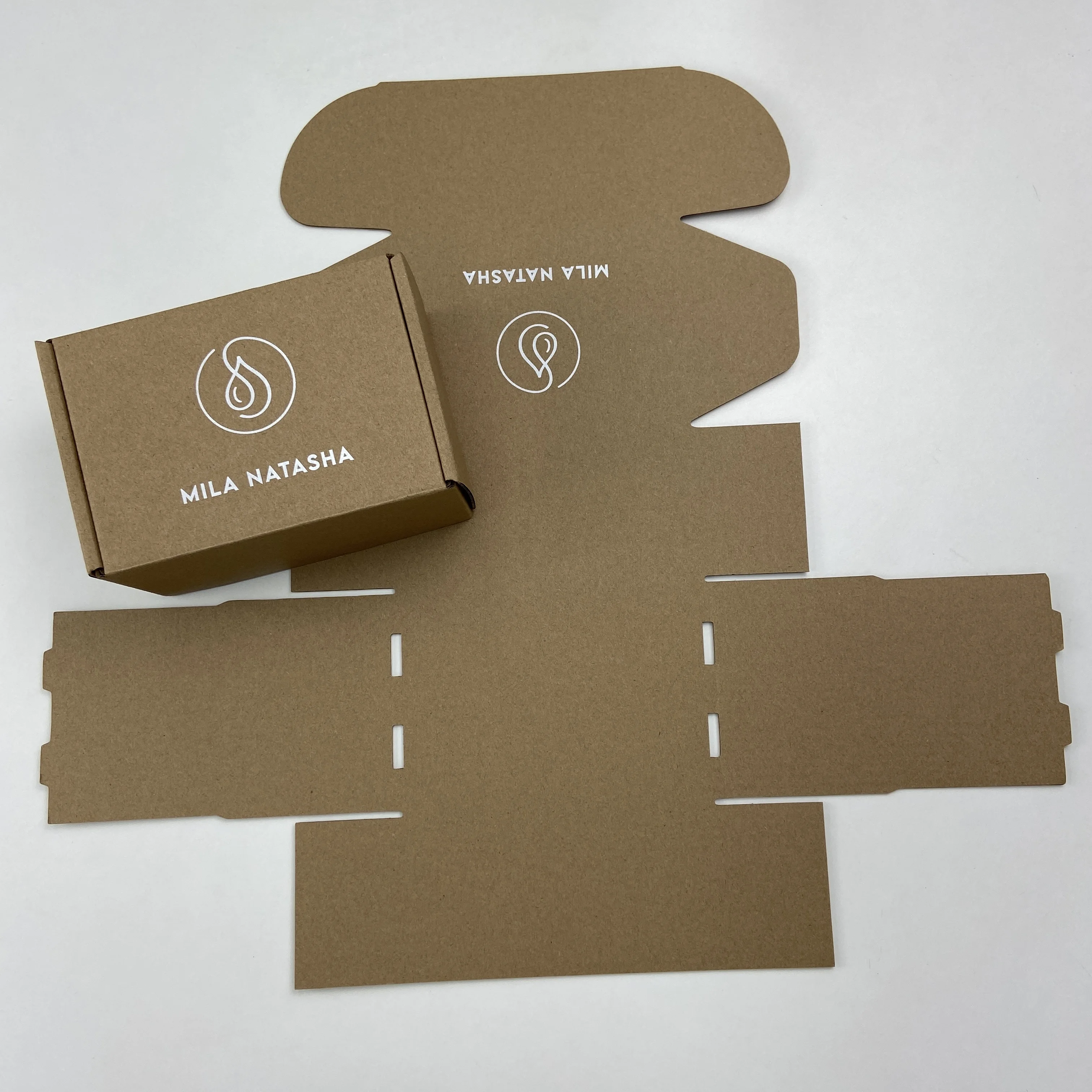 Custom logo printed box brown Kraft corrugated paper mailer box cosmetic shampoo shin care nail polish oil packaging box