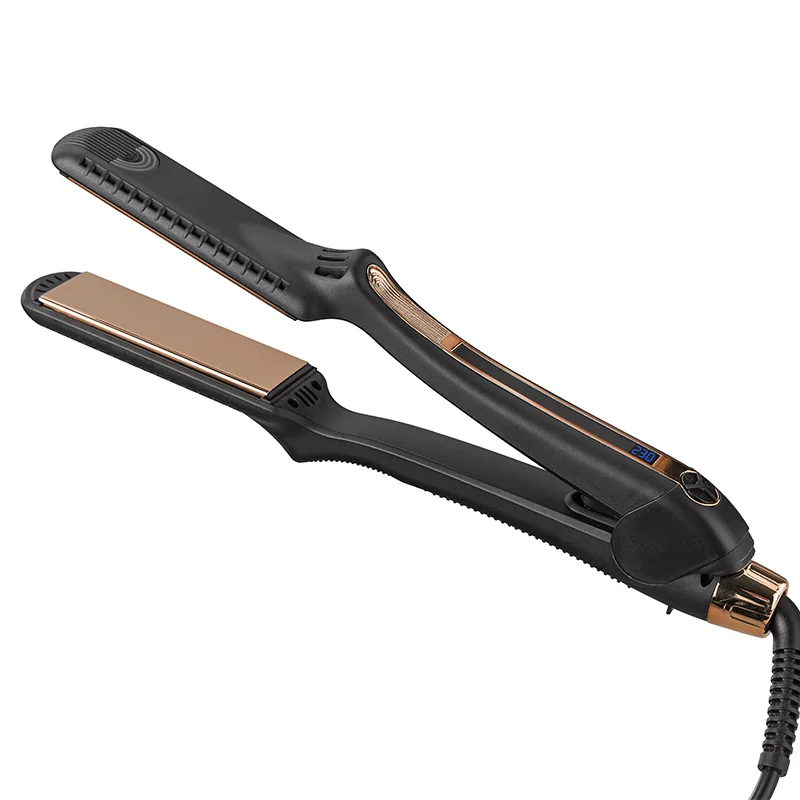 Newest Design Black Ceramic Flat Hair Iron Ceramic Infrared Hair Curler Iron Custom Flat Iron With Private Labels