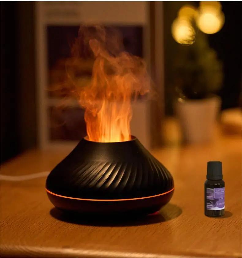 Outstanding new Flame Aroma Diffuser Essential Oil Lamp 130ml USB Portable Air Humidifier with Color Night Light