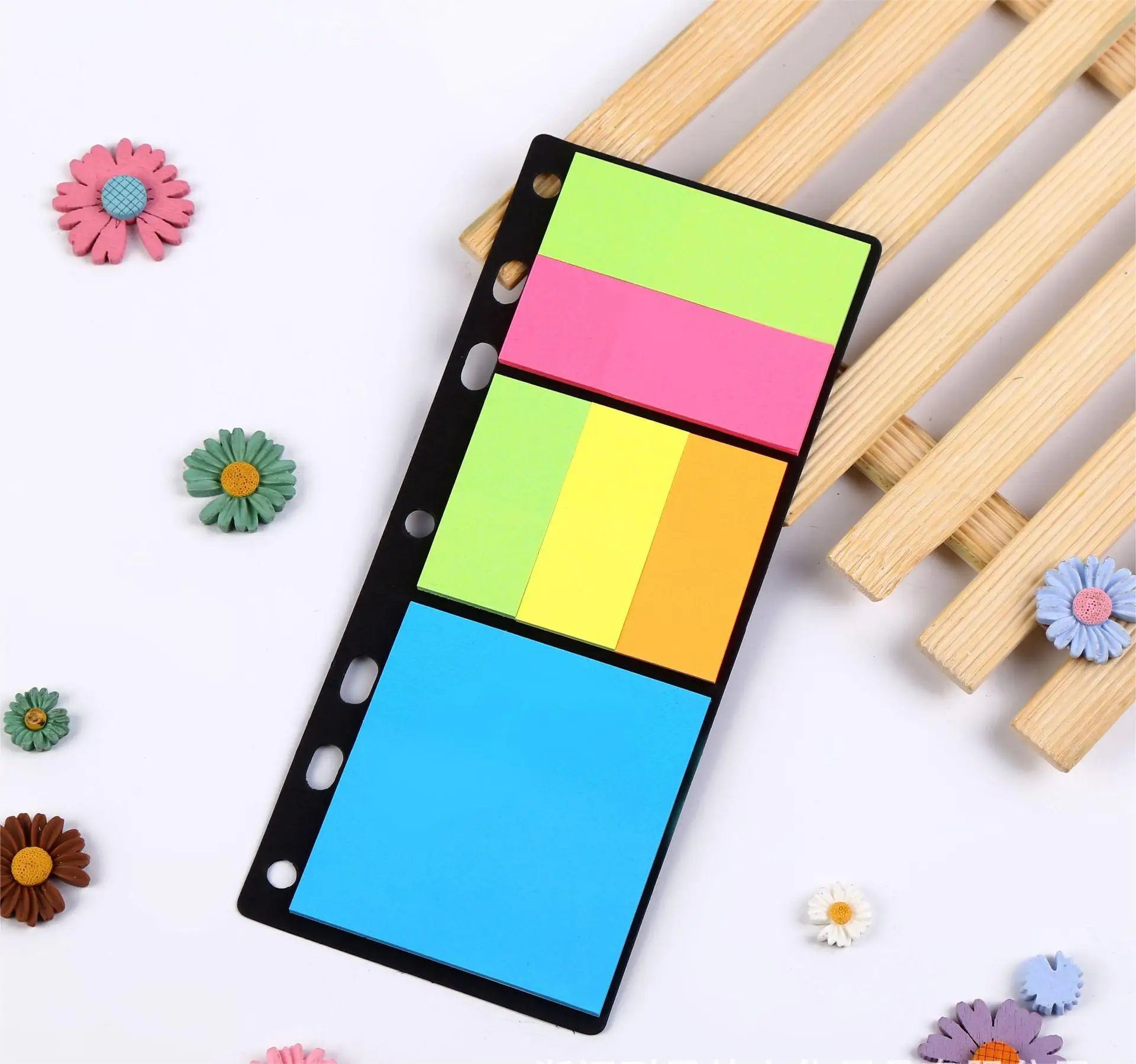 YIHENG Custom waterproof plastic sticky note fluorescent color ruler square memo pad school supplies index tabs bookmark