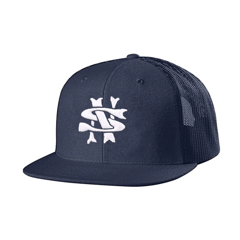 China Men Hats Snapback Trucker Custom Logo Wholesales Gray Mesh Hats Male Snapback Hat Flat Brim Mesh Trucker Sport Cap