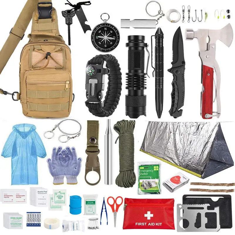 Professional Survival Gear Hunting Tool First Aid Kit with Tactical Molle Pouch Emergency Survival Kit