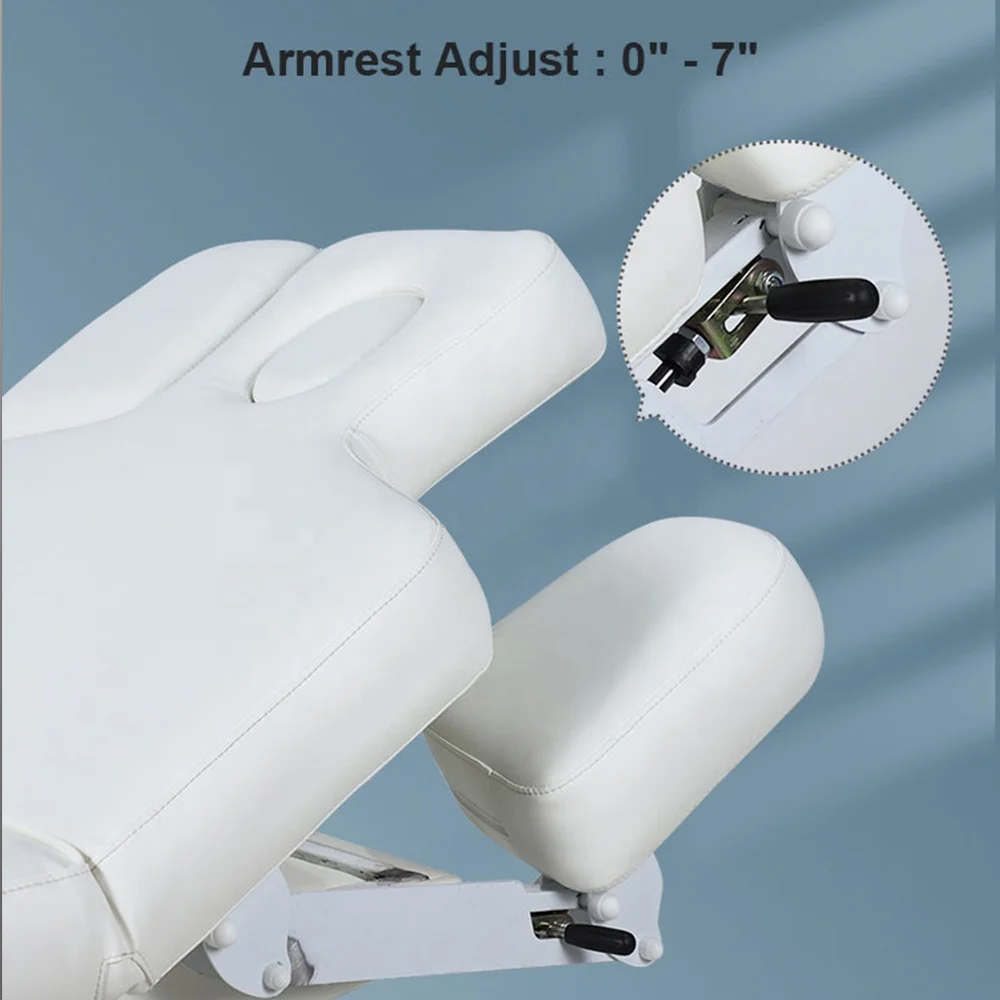 White Luxury Multifunction Beauty Salon Spa Wellness 4 Electric Motors Treatment Facial Eyelash Cosmetic Couch Bed Massage Table