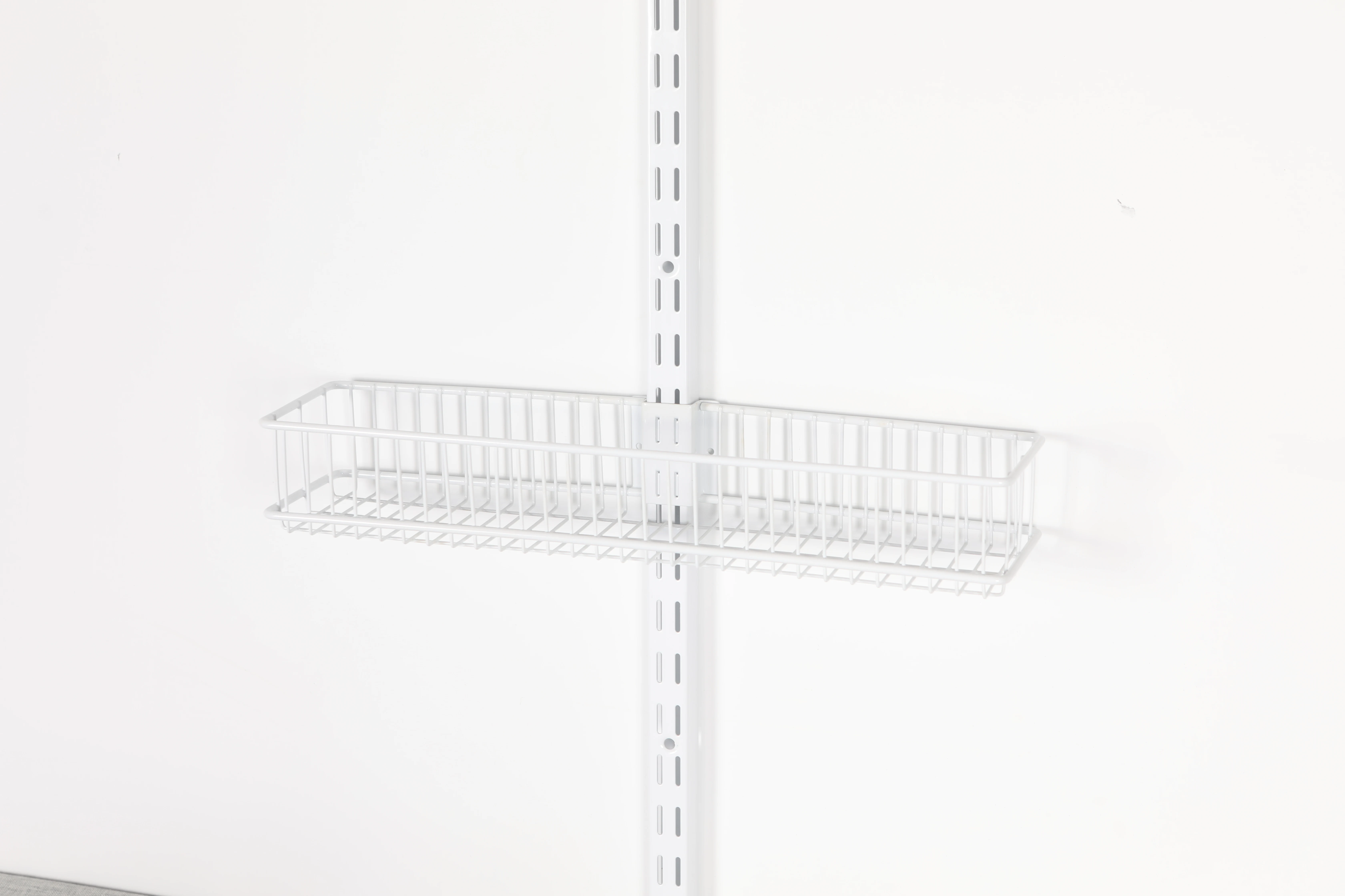 Hot Sale Easy Installation Steel Iron White  Black Wire Double Slot Medium Wire Basket