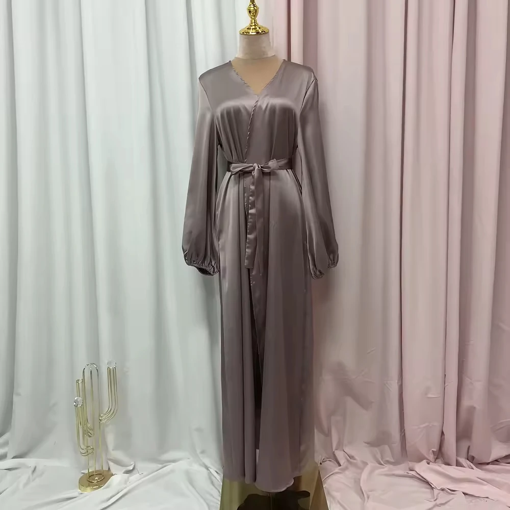 2024 hot sale High Quality Luxury Plain Abaya Muslim Clothing Stain Front Open Abaya For Islamic Women abaya women muslim dress