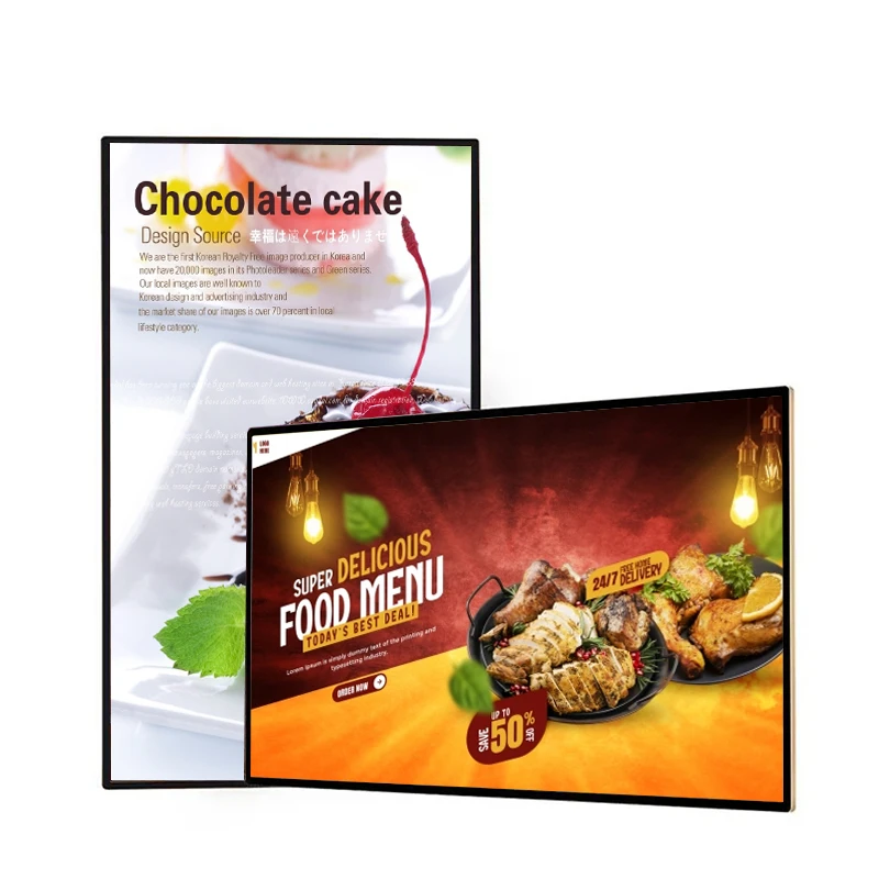 32/43/50/55/65/75/86/98-Inch Narrow-Edge Wall-Mounted Advertising Machine Chain Store HD IPS Screen Digital Signage Display
