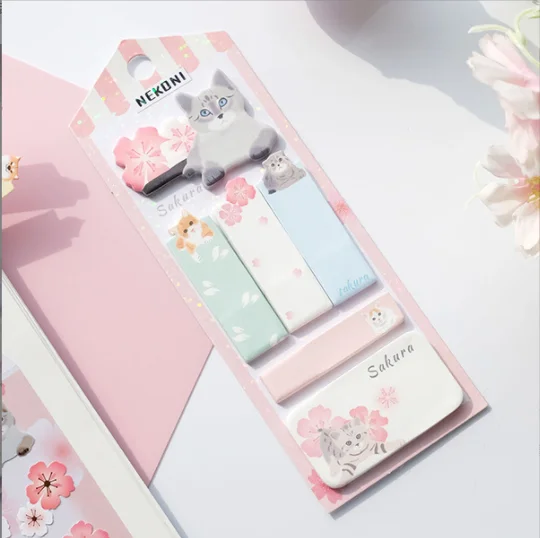 1set/pack Memo Pads Sticky Notes Sakura Festival Dog  Junk Journal Scrapbooking Stickers Office School stationery