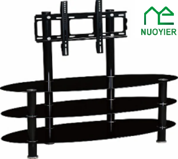 
2019 Simple Household Black Tempered Glass TV Stand 