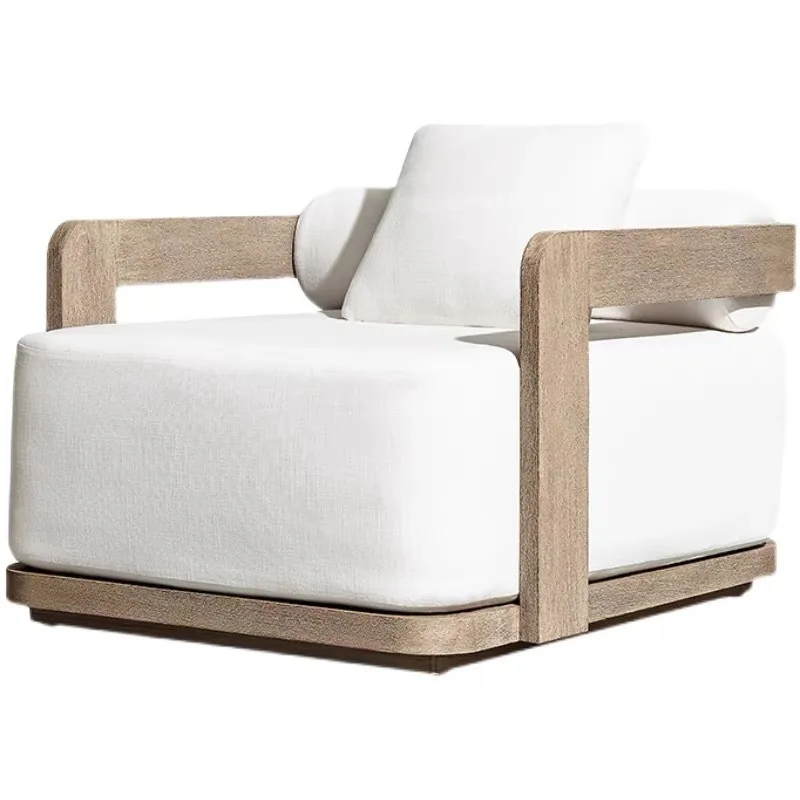 Customized Luxury Modern Outdoor Patio Furniture Sets With Cushion Teak Wood Patio Wooden Garden Sofa Sets