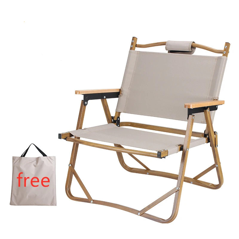 TARKA Custom Logo outdoor furniture kermit chair Wood Grain Metal Frame beach aluminium alloy folding camping chair