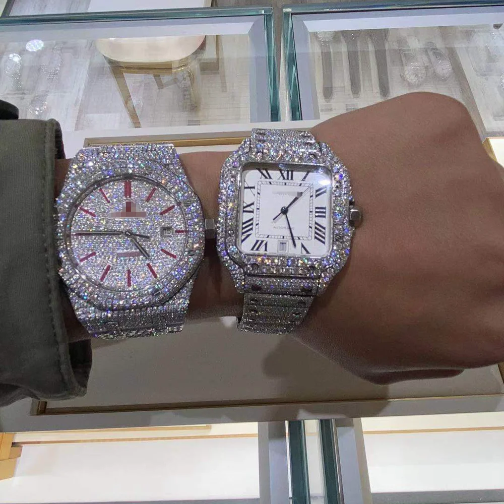 Hand Set Replica RLX AP Loose Gemstone Bring Full Iced Out Diamond Watch Hip hop Jewelry (1600247518659)