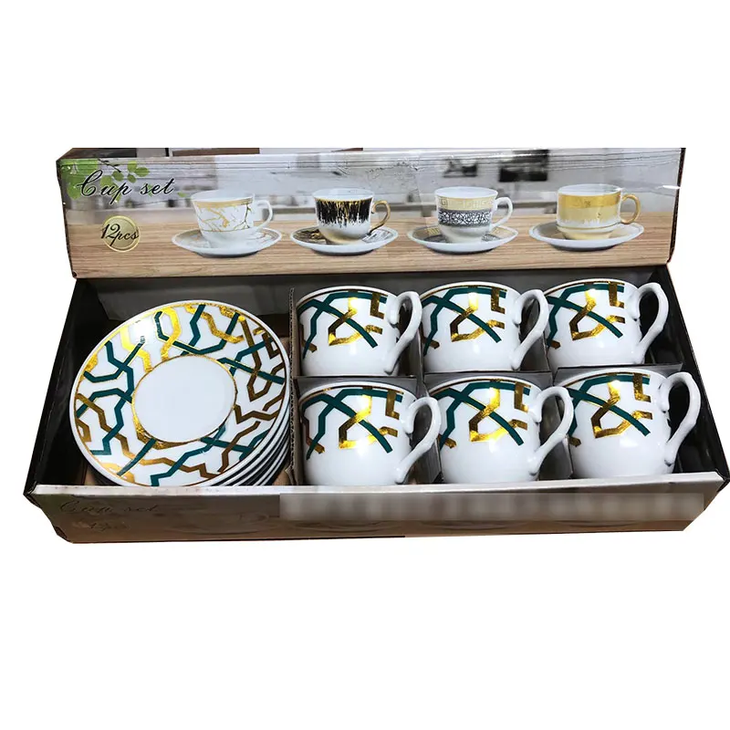2023 Light Luxury Style Tea Cup Sets Small Luxury Coffee Cup 6 Piece Set Concentrated Small Mini Tea Cup Box Set