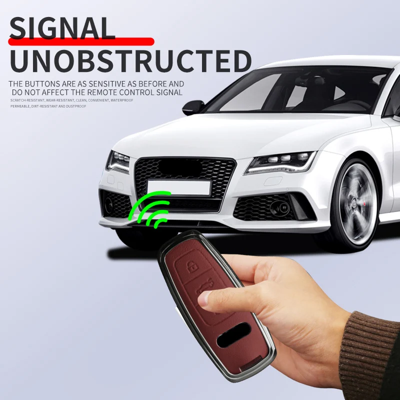 Zinc Alloy Car Key Case Cover for Audi A3 A4 B9 A6 A7 4K A8 E-tron Q5 Q8 C8 D5 SQ8 Car Key Protection Shell Auto Accessories