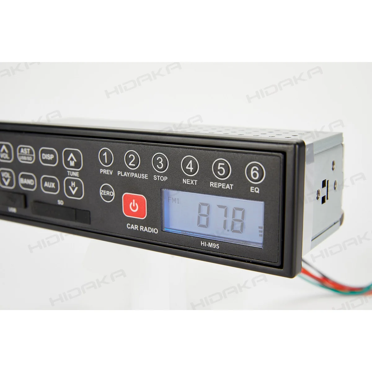 HIDAKA HI-M95 Dust Proof USB SD 12V 24V Auto Change 1Din AM FM MP3 Excavator Car Radio with Sleeve Case