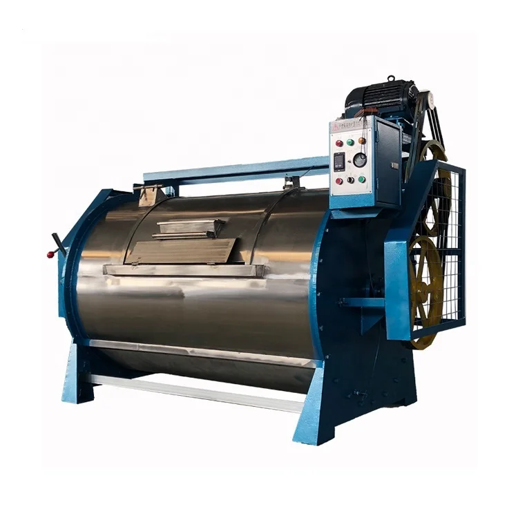 Horizontal industrial washing machine for garment enzyme and stone washing