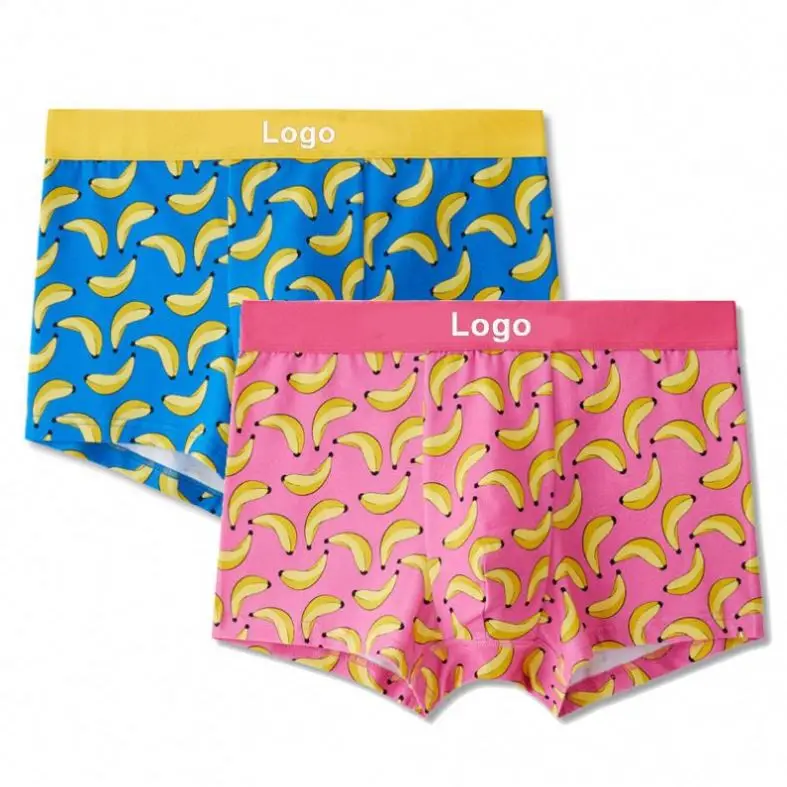2022 Wholesale Customized Design Mens Boxer Fashion Fruit Banana Boxer Briefs New Style Breathable Workout Men Underwear