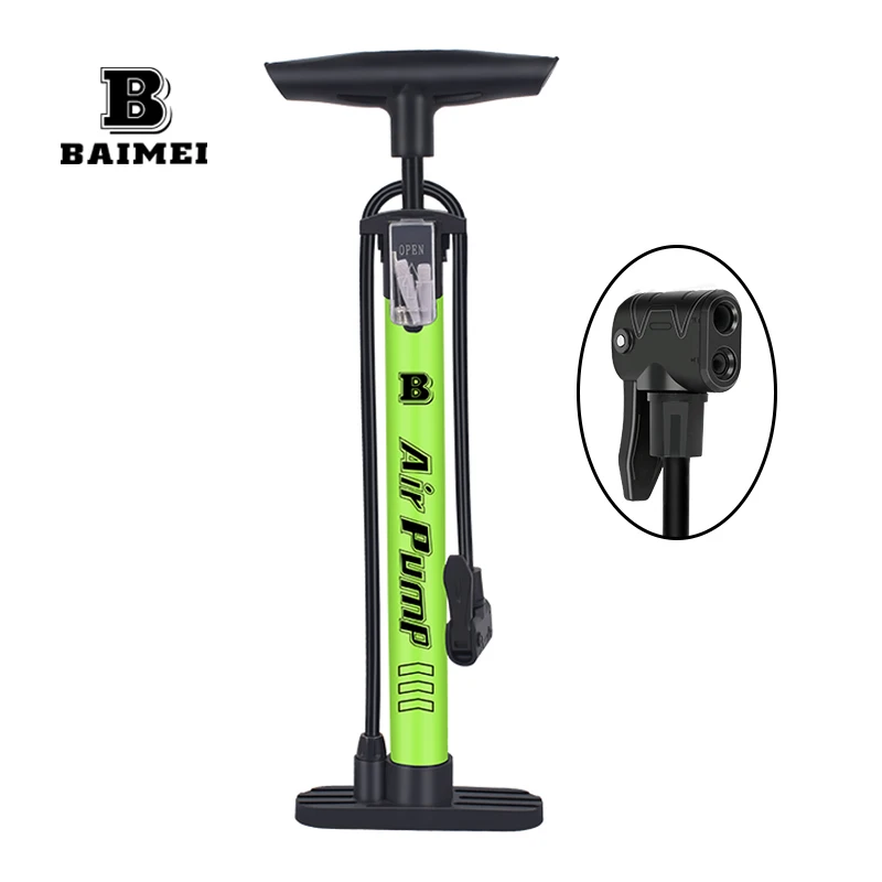 Factory direct supply 160 Psi Hot Sell Aluminum Alloy Bicycle Hand Pump With Pressure Gauge Cycle Floor Pump For Bike Tires