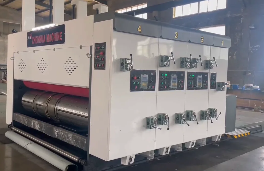 Box Printing, Slotting and Die Cutting Machine High Speed Corrugated Cardboard Fully Automatic Flexo Rotary Die Slotter 2 Colors