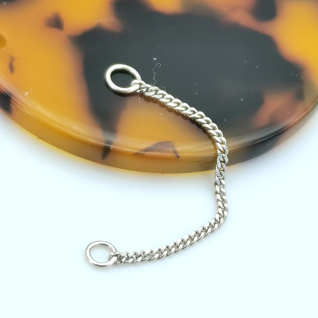 14k solid white gold earrings rope chain 14kt real gold contch bridge nose piercing chain connector charms