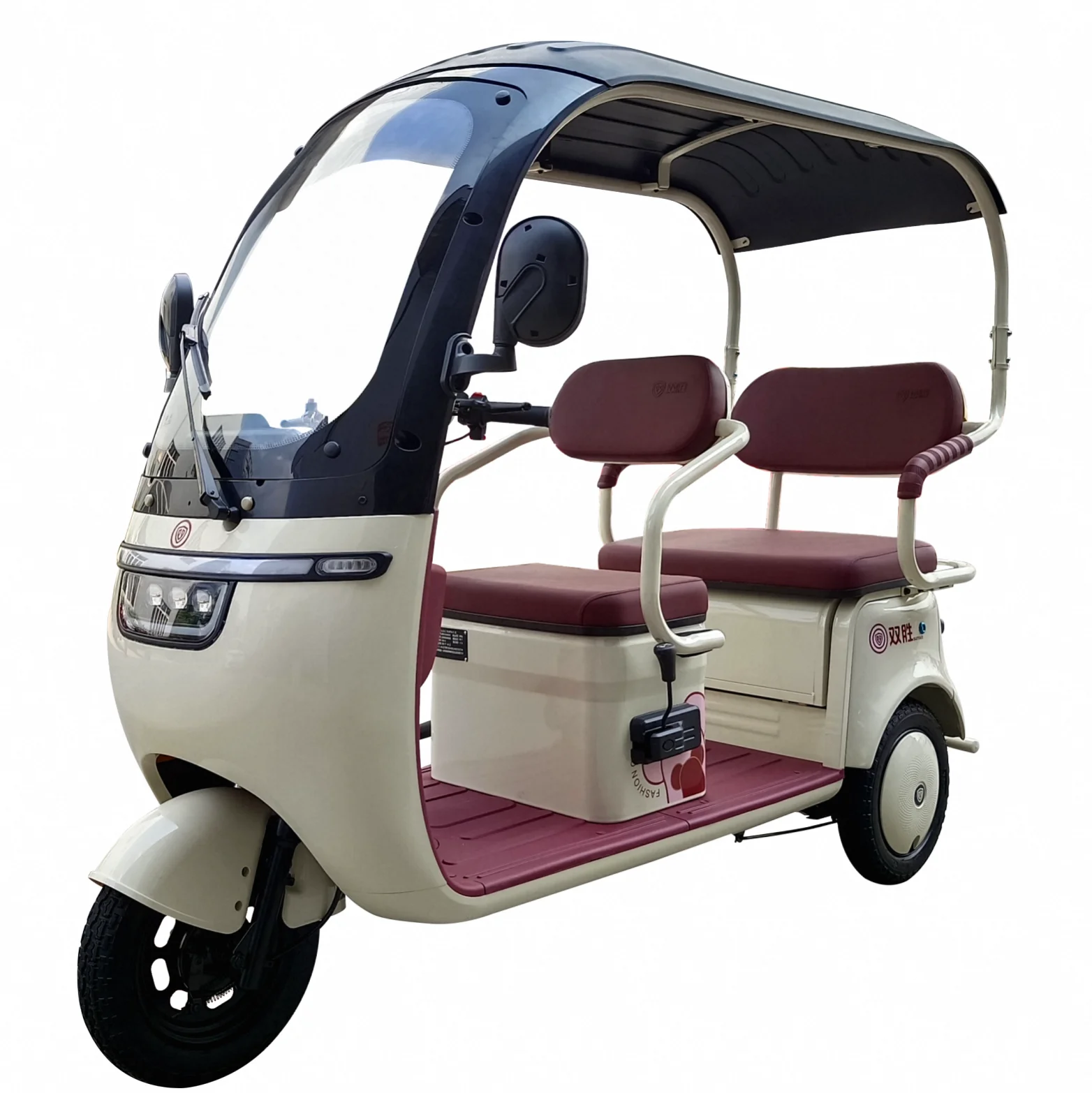 Tuk-tuk Электрический triciclo Passenger 60/72 В универсальный внешний вид милый семейный пассажир перезаряжаемый трехколесный велосипед бежевый